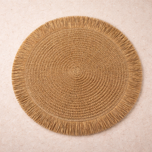 Busa Designs 15" Santorini Straw Fringe Placemats