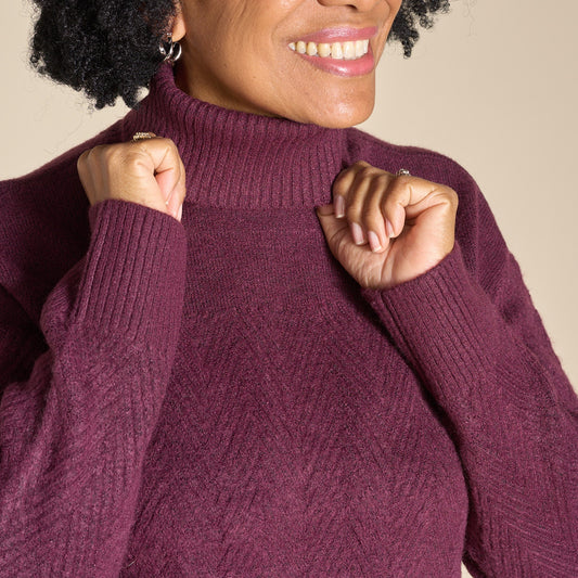 Christopher & Banks Chevron Stitch Turtleneck Sweater