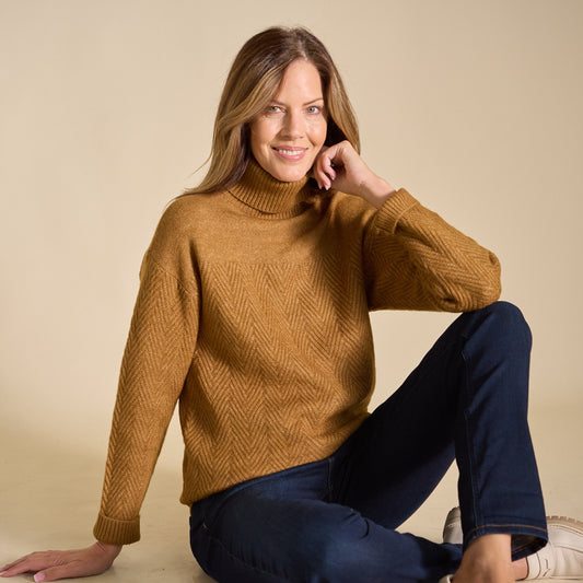 Christopher & Banks Chevron Stitch Turtleneck Sweater