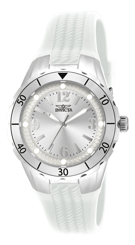 Invicta Women's 38mm Angel Quartz Luminous Markers Textured Silicone Strap Watch