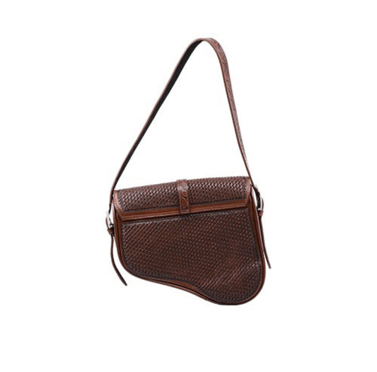 ALLE Media Luna Genuine Hand-Tooled Leather Saddle Bag