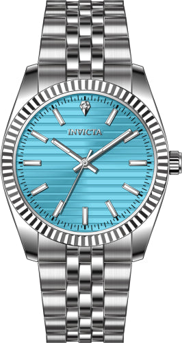 Invicta Men's 36mm Celestial Quartz Fluted Bezel Aqua Dial Bracelet Watch