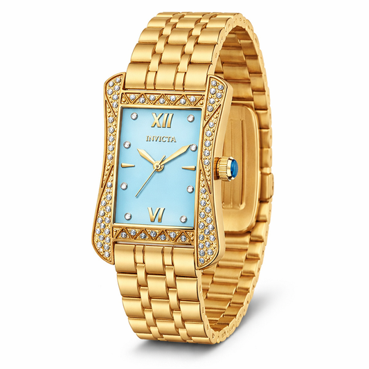 Invicta Women's 26mm Wildflower Quartz Crystal Accented Rectangular Bracelet Watch