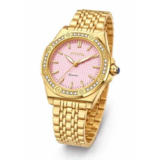 Invicta Women's 33mm Wildflower Quartz Crystal Accented Bezel Nail Head Bracelet Watch