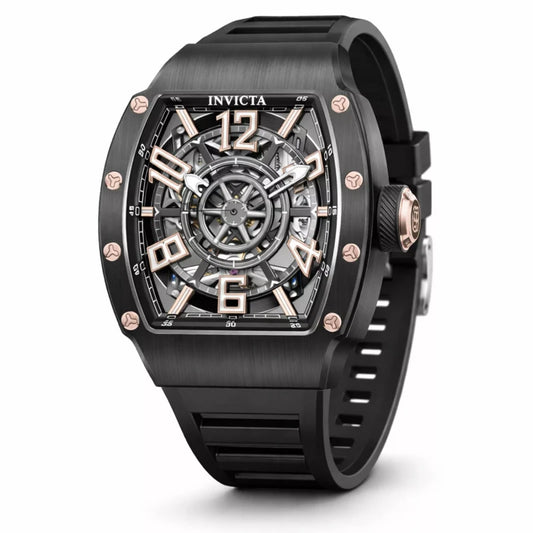 Invicta Men's 43mm S1 Rally Automatic Carbon Fiber Inset Case Blackout Strap Watch