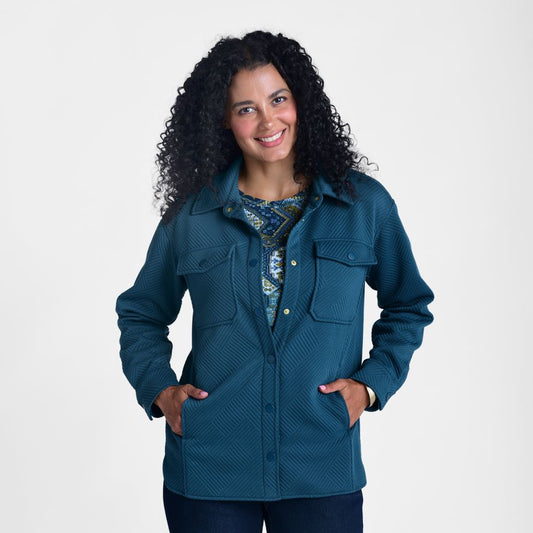 Christopher & Banks Textured Knit Snap Front Shacket