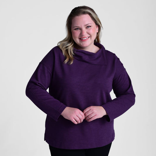 Christopher & Banks Split Collar Button Shoulder Top