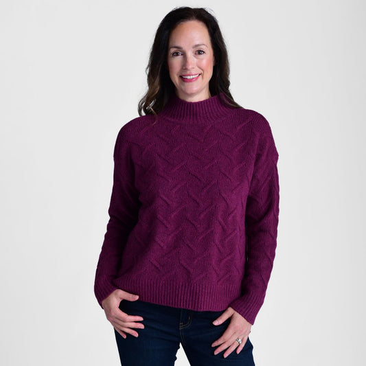 Christopher & Banks Cable Knit Mock Neck Sweater