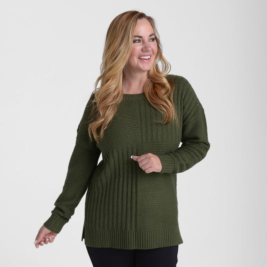 Christopher & Banks Blocked Rib Side Slit Tunic Sweater