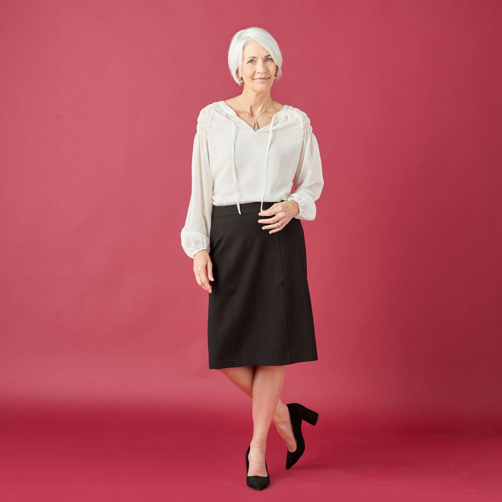 Christopher & Banks Metallic Tie Neck Chiffon Blouse