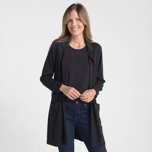 Christopher & Banks Notch Collar Long Cardigan