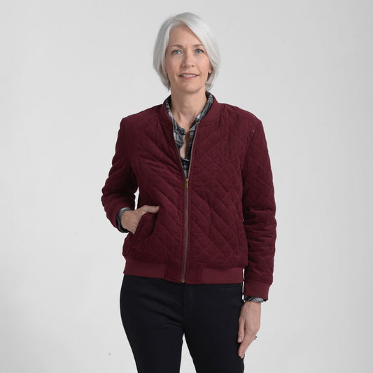 Christopher & Banks Diamond Quilted Bomber Jacket