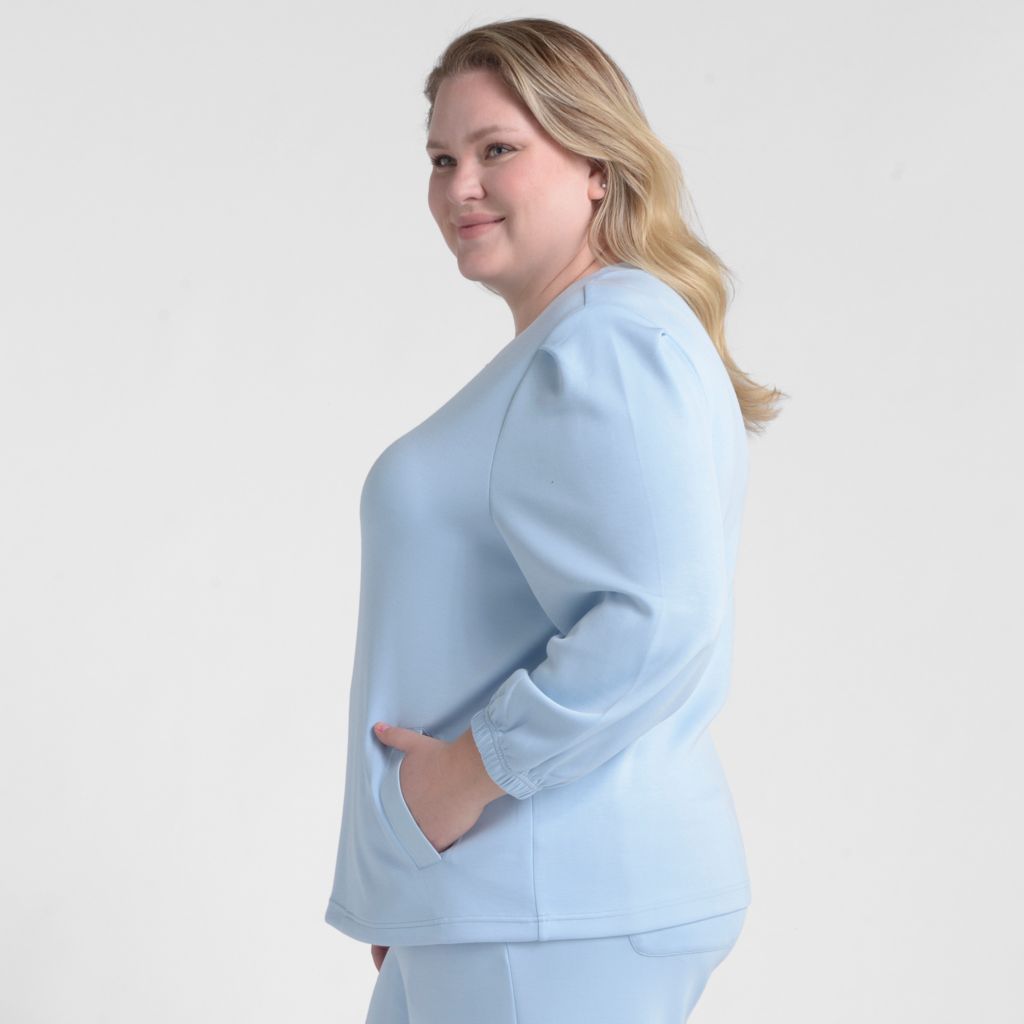 Christopher & Banks Relaxed Restyled Brushed Crew Neck Top