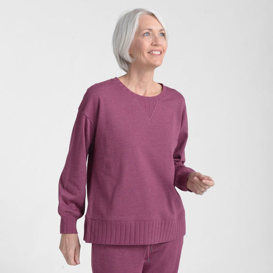 Christopher & Banks Relaxed Restyled Rib Trim Crewneck Top