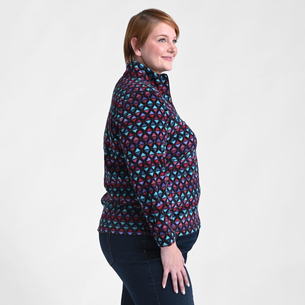 Christopher & Banks Relaxed Restyled Brushed Fleece Quarter Zip Top