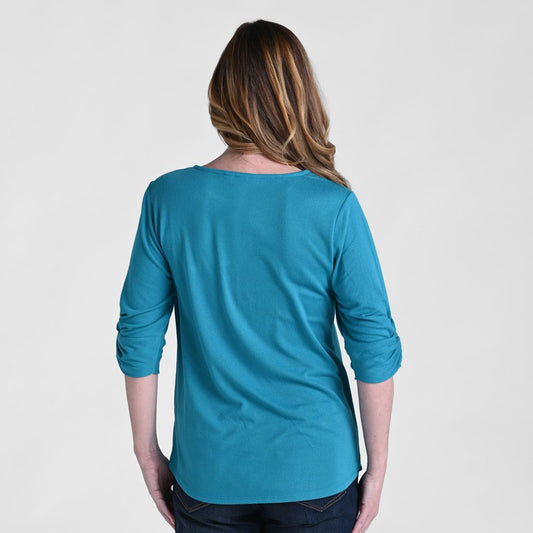 Christopher & Banks Ballet Neck Twisted Sleeve Tee