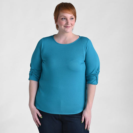 Christopher & Banks Ballet Neck Twisted Sleeve Tee