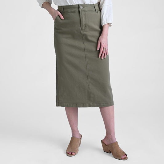 Christopher & Banks Midi Length Straight Utility Pocket Skirt