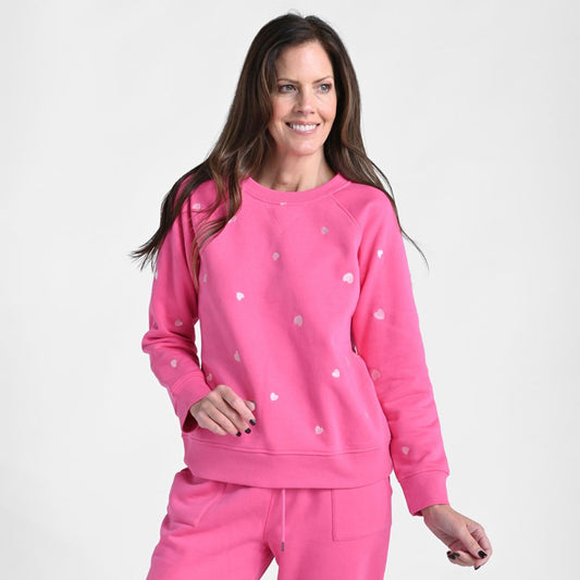 Christopher & Banks Relaxed Restyled Heart Embroidered Sweatshirt