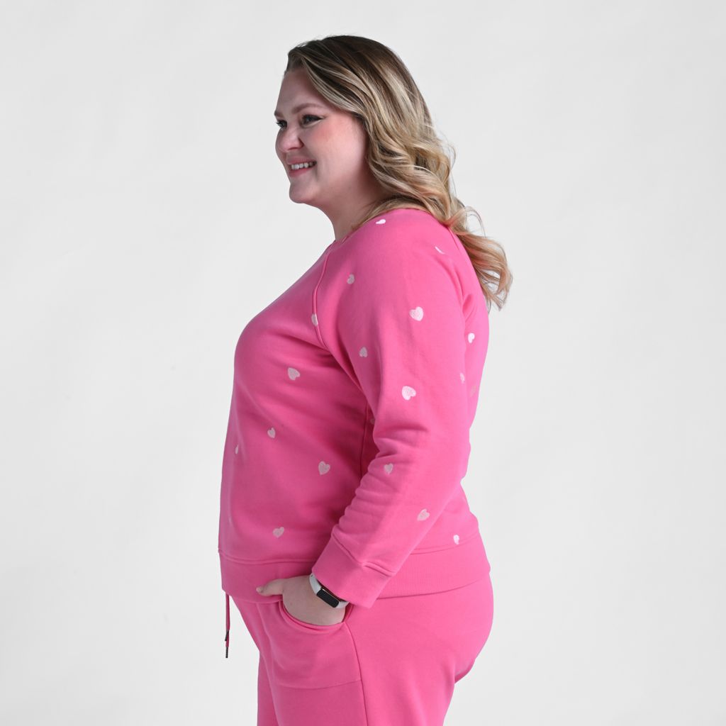 Christopher & Banks Relaxed Restyled Heart Embroidered Sweatshirt