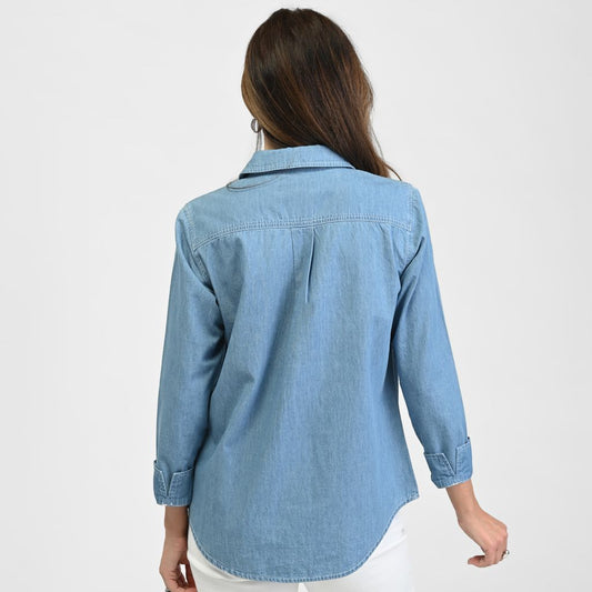 Christopher & Banks Long Sleeve Henley Neck Tunic