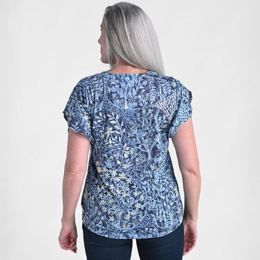 Christopher & Banks Paisley Printed V Neck Tulip Sleeve Top