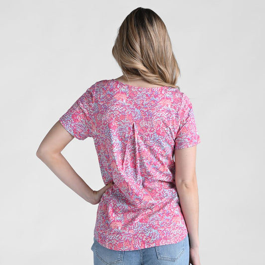 Christopher & Banks Printed Short Sleeve Scoop Neck Swing Tee