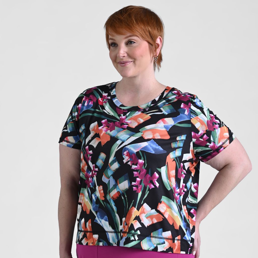 Christopher & Banks Relaxed Restyled Abstract Print Short Sleeve Tee