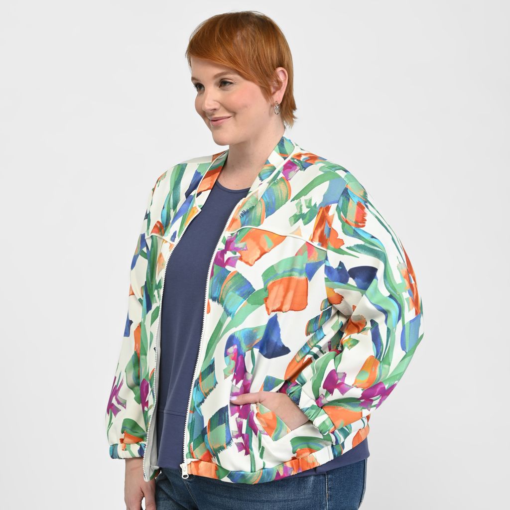 Christopher & Banks Relaxed Restyled Zip Front Bomber Jacket