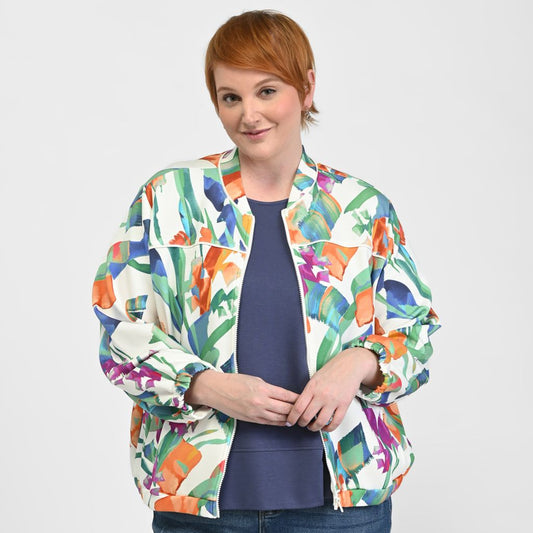 Christopher & Banks Relaxed Restyled Zip Front Bomber Jacket