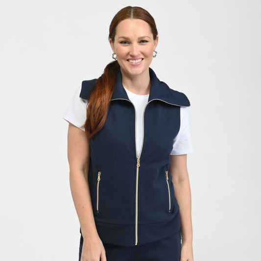 Christopher & Banks Relaxed Restyled Zip Front Vest