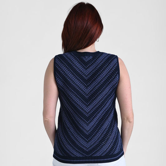 Christopher & Banks Chevron Stripe Sleeveless Sweater