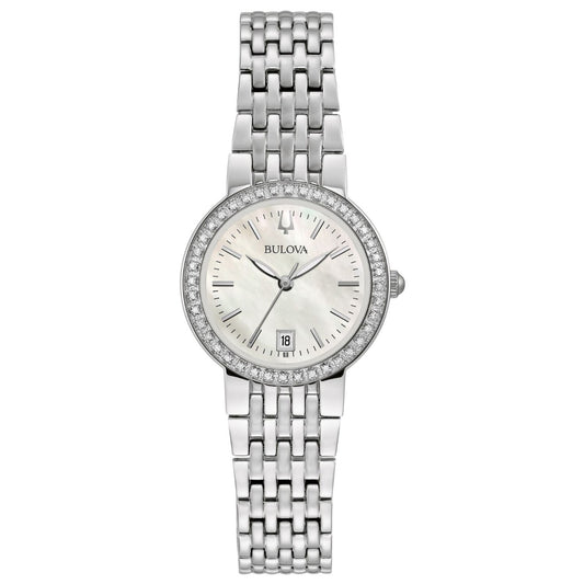 Bulova Women's Diamond 26mm Quartz Crystal Accented Bracelet Watch