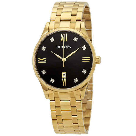 Bulova Men's Classic 40mm Quartz Diamond Accented Goldtone Bracelet Watch