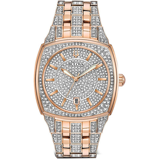 Bulova Men's Pave 42mm Quartz Bracelet Watch