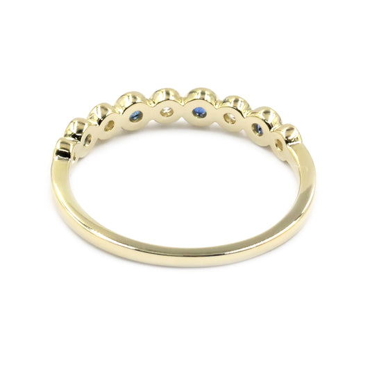 Gilded Lane 14K Gold Choice of Precious Gem & Diamond Bezel Set Stack Ring