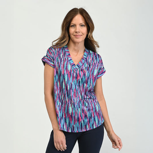 Christopher & Banks Relaxed Restyled Printed V Neck Tee