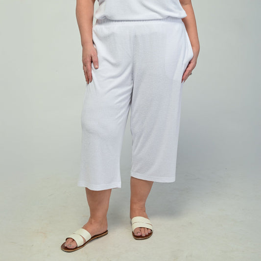 Christopher & Banks Relaxed Restyled Pull On Terry Cropped Pant
