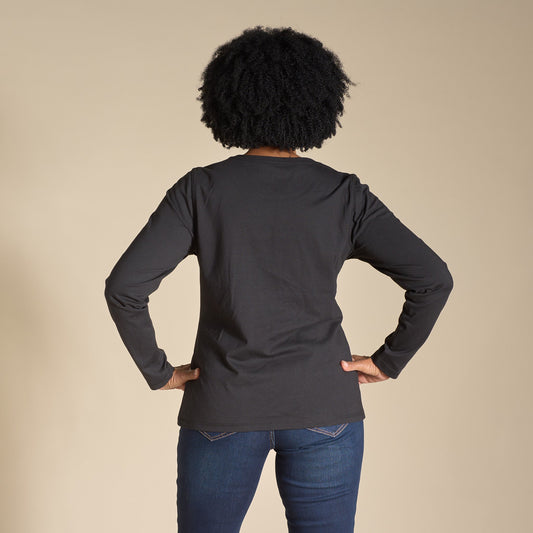 Christopher & Banks Long Sleeve Jewel Neck Perfect Tee