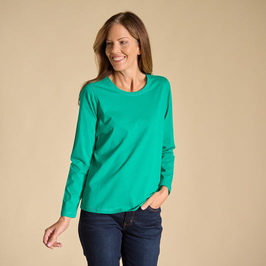 Christopher & Banks Long Sleeve Jewel Neck Perfect Tee