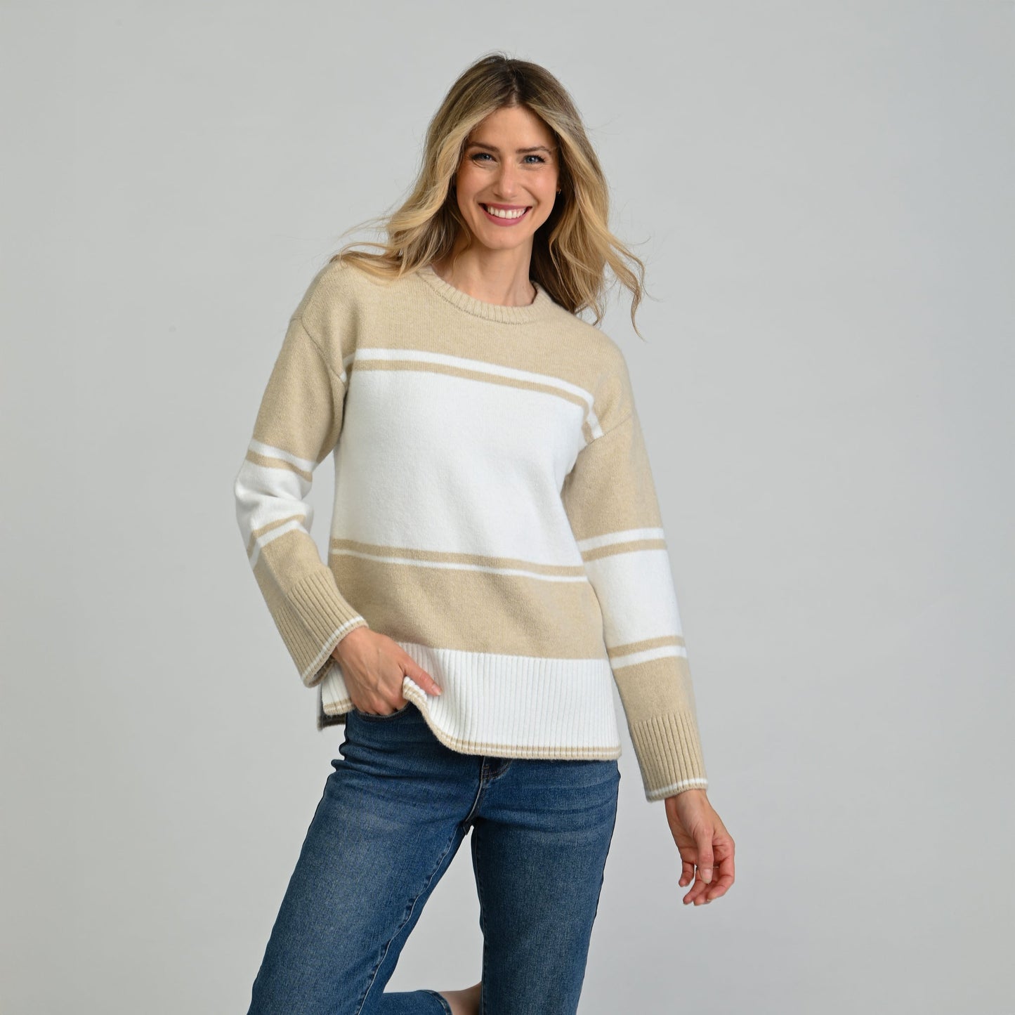Christopher & Banks Stripe Crew Neck Sweater