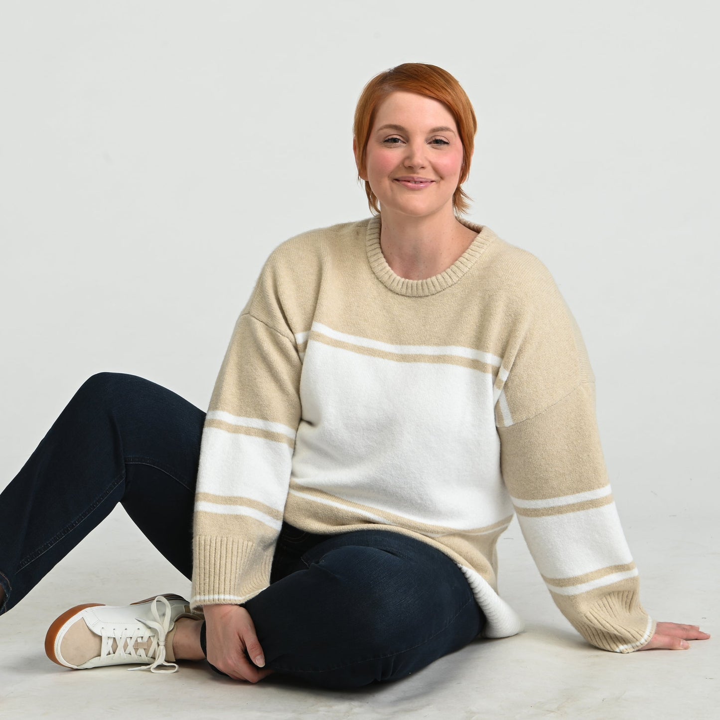 Christopher & Banks Stripe Crew Neck Sweater