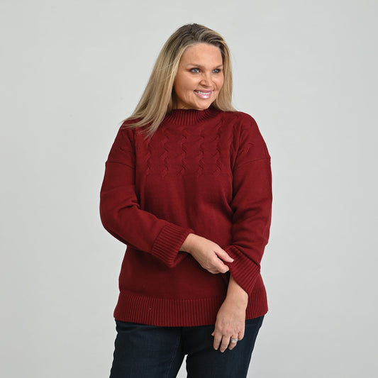 Christopher & Banks Ribbed Mock Neck Sweater