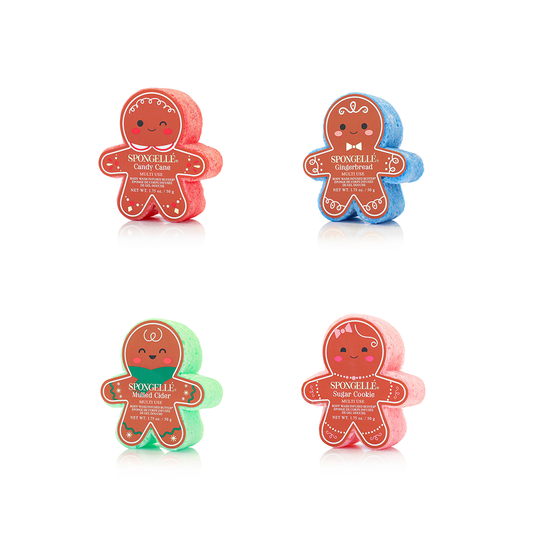 Spongellé Holiday Gingerbread Multi-Use Assorted Body Wash Infused Buffer Pack