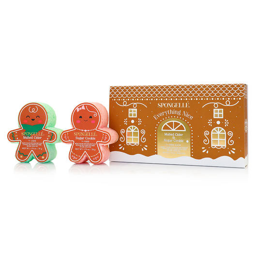 Spongellé Everything Nice Holiday Gingerbread Body Wash Infused Buffer Gift Set