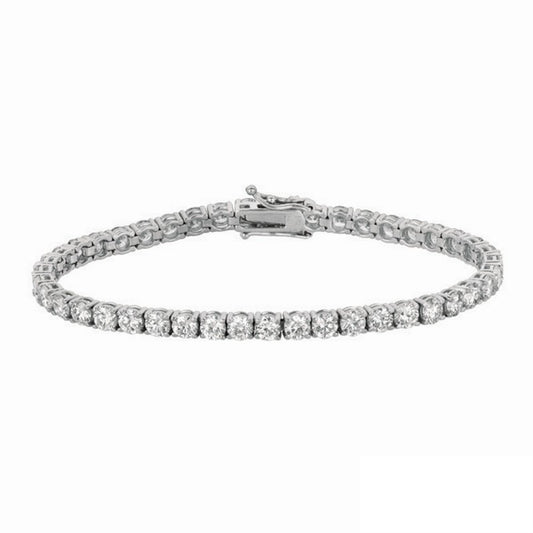 Morris & David 14K Gold 4.00ctw Diamond Tennis 7" Bracelet