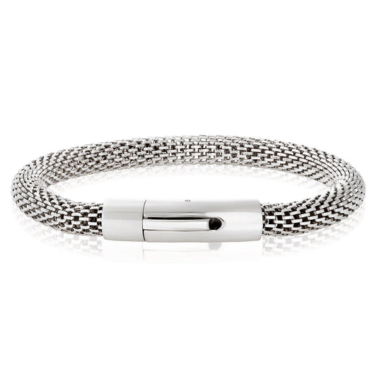 Invicta Men's Stainless Steel Woven Mesh 8" Cuff Bracelet