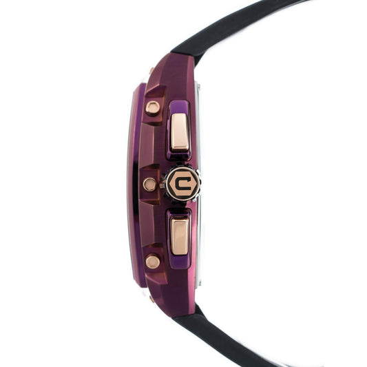 Cobalt Men's 43mm R.P.M Quartz Chronograph Tonneau Strap Watch - Purple