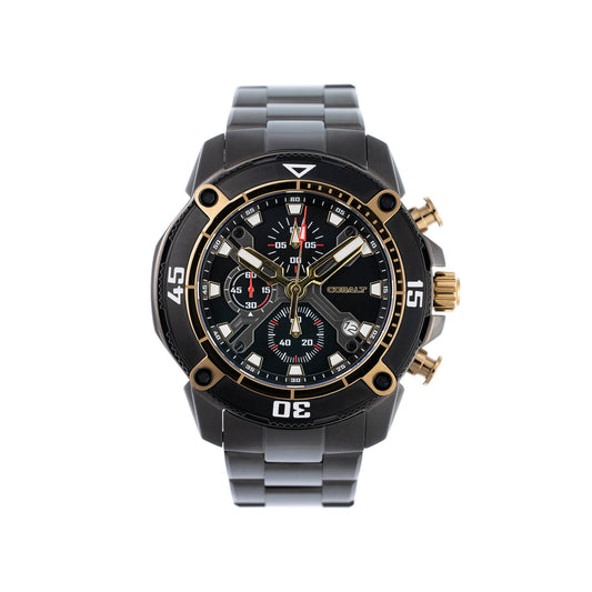 Cobalt Men's 46mm Code-X Quartz Chronograph Bracelet Watch - Goldtone