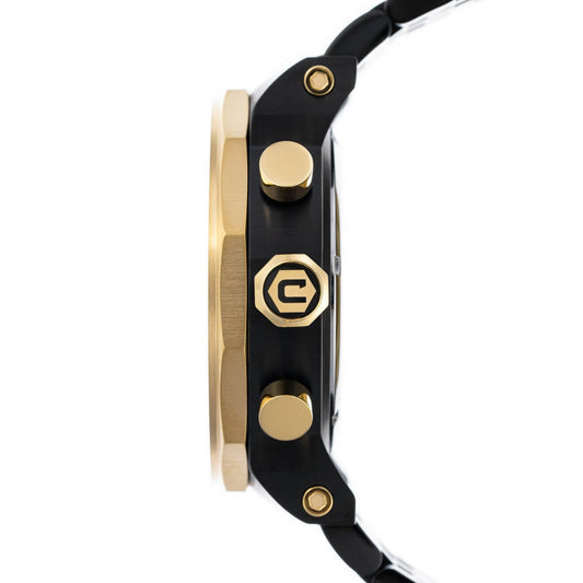 Cobalt Men's 55mm Goliath Quartz Chronograph Bracelet Watch - Goldtone